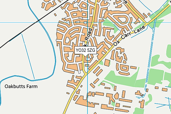 YO32 5ZG map - OS VectorMap District (Ordnance Survey)
