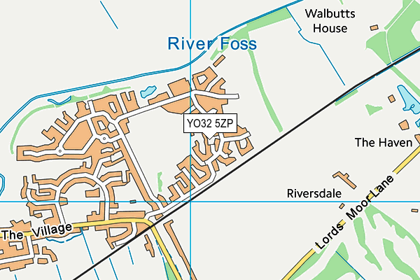 YO32 5ZP map - OS VectorMap District (Ordnance Survey)