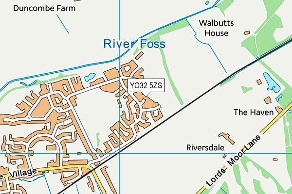 YO32 5ZS map - OS VectorMap District (Ordnance Survey)