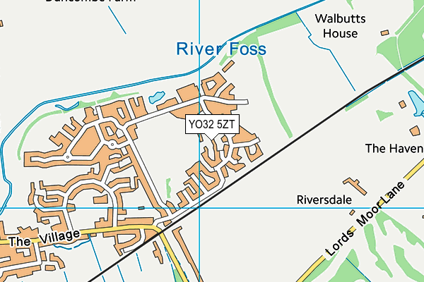 YO32 5ZT map - OS VectorMap District (Ordnance Survey)