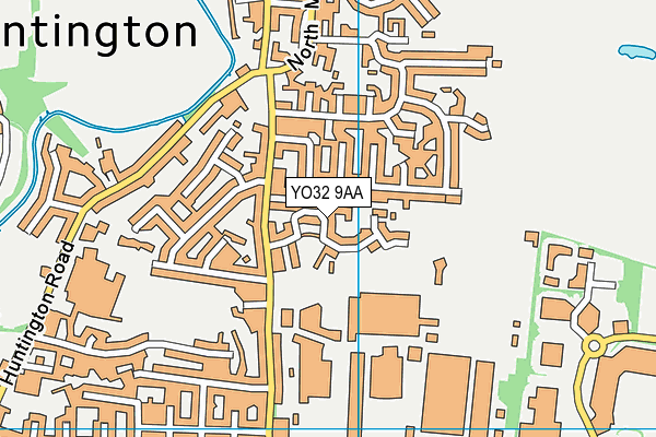 YO32 9AA map - OS VectorMap District (Ordnance Survey)