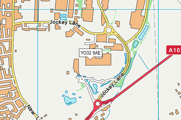 YO32 9AE map - OS VectorMap District (Ordnance Survey)