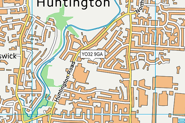 YO32 9GA map - OS VectorMap District (Ordnance Survey)