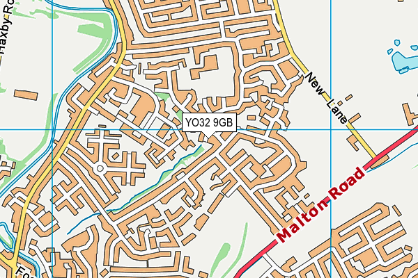 YO32 9GB map - OS VectorMap District (Ordnance Survey)
