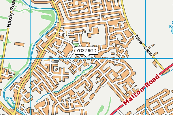 YO32 9GD map - OS VectorMap District (Ordnance Survey)