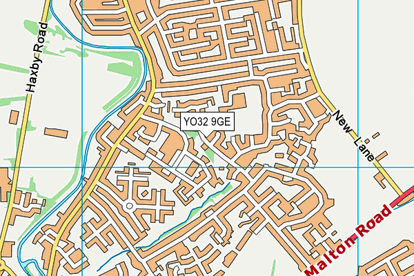 YO32 9GE map - OS VectorMap District (Ordnance Survey)