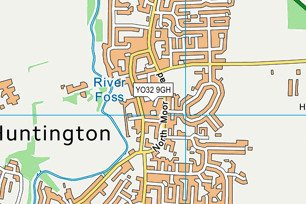 YO32 9GH map - OS VectorMap District (Ordnance Survey)