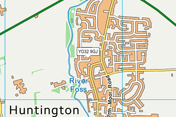 YO32 9GJ map - OS VectorMap District (Ordnance Survey)