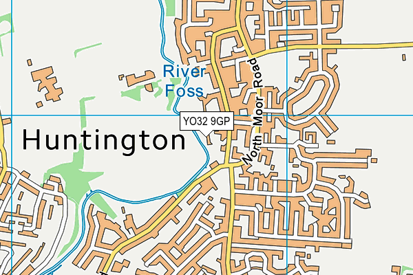 YO32 9GP map - OS VectorMap District (Ordnance Survey)