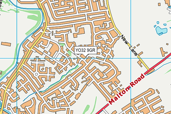 YO32 9GR map - OS VectorMap District (Ordnance Survey)
