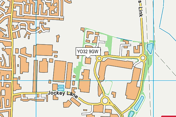 YO32 9GW map - OS VectorMap District (Ordnance Survey)