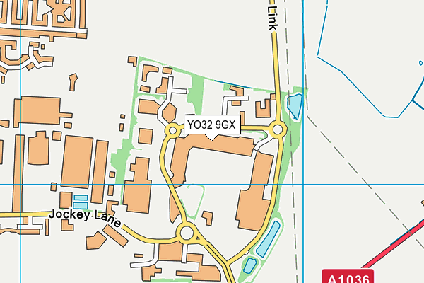 YO32 9GX map - OS VectorMap District (Ordnance Survey)