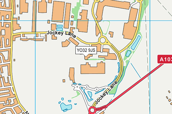 York Community Fitness And Waterworld (Closed) map (YO32 9JS) - OS VectorMap District (Ordnance Survey)