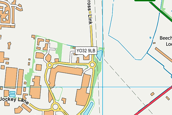 YO32 9LB map - OS VectorMap District (Ordnance Survey)