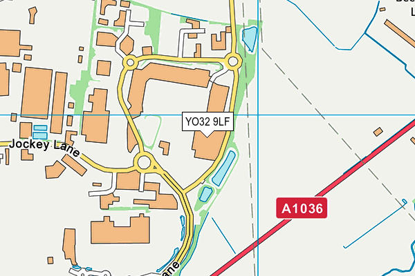 YO32 9LF map - OS VectorMap District (Ordnance Survey)