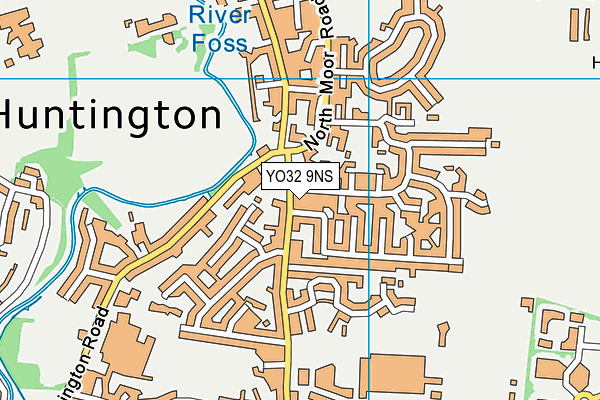 YO32 9NS map - OS VectorMap District (Ordnance Survey)