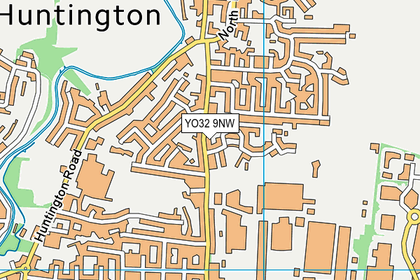 YO32 9NW map - OS VectorMap District (Ordnance Survey)