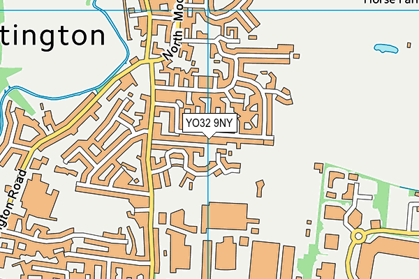 YO32 9NY map - OS VectorMap District (Ordnance Survey)