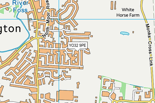 YO32 9PE map - OS VectorMap District (Ordnance Survey)