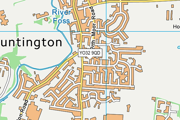 YO32 9QD map - OS VectorMap District (Ordnance Survey)