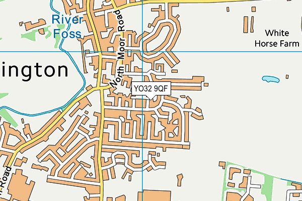 YO32 9QF map - OS VectorMap District (Ordnance Survey)
