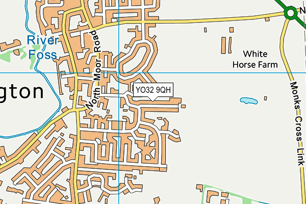 YO32 9QH map - OS VectorMap District (Ordnance Survey)