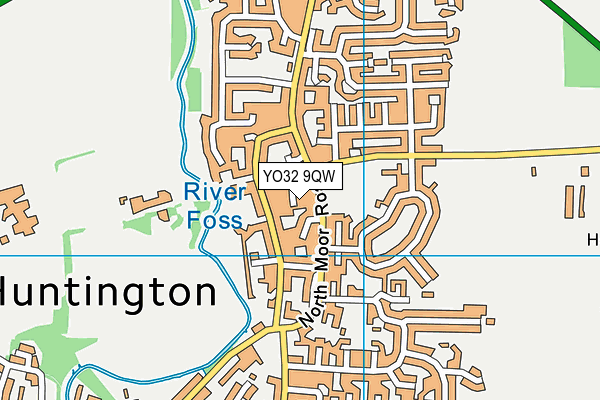 YO32 9QW map - OS VectorMap District (Ordnance Survey)