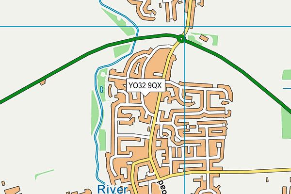 YO32 9QX map - OS VectorMap District (Ordnance Survey)