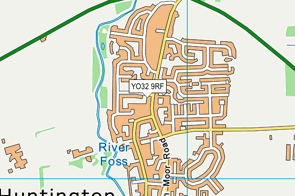 YO32 9RF map - OS VectorMap District (Ordnance Survey)