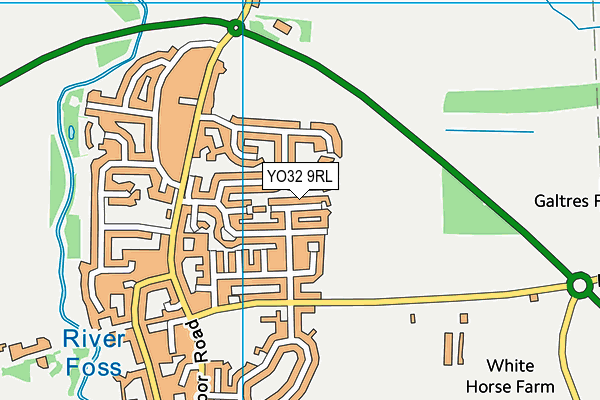 YO32 9RL map - OS VectorMap District (Ordnance Survey)