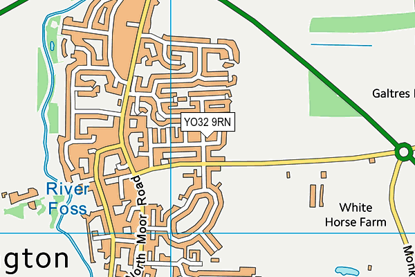 YO32 9RN map - OS VectorMap District (Ordnance Survey)