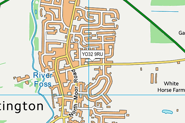 Huntington Sports And Social Club map (YO32 9RU) - OS VectorMap District (Ordnance Survey)