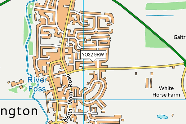 YO32 9RW map - OS VectorMap District (Ordnance Survey)