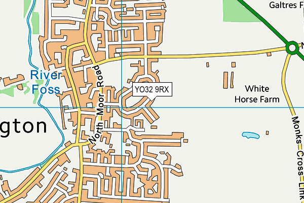YO32 9RX map - OS VectorMap District (Ordnance Survey)
