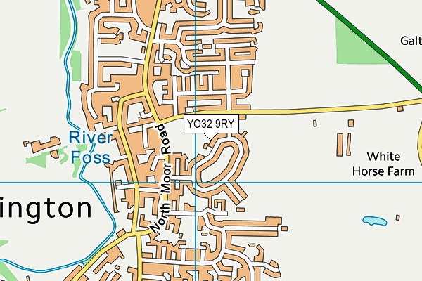 YO32 9RY map - OS VectorMap District (Ordnance Survey)