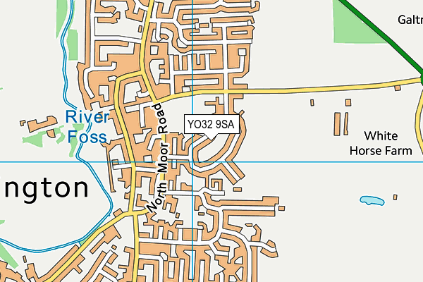 YO32 9SA map - OS VectorMap District (Ordnance Survey)