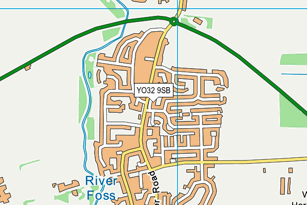 YO32 9SB map - OS VectorMap District (Ordnance Survey)