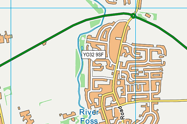 YO32 9SF map - OS VectorMap District (Ordnance Survey)