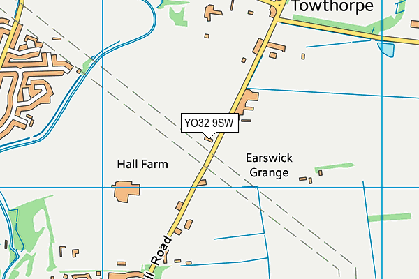 YO32 9SW map - OS VectorMap District (Ordnance Survey)