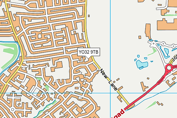 YO32 9TB map - OS VectorMap District (Ordnance Survey)