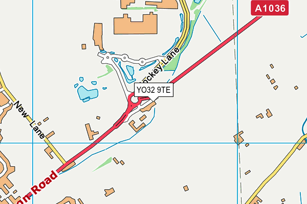 YO32 9TE map - OS VectorMap District (Ordnance Survey)