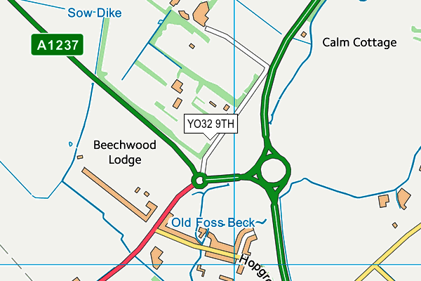 YO32 9TH map - OS VectorMap District (Ordnance Survey)