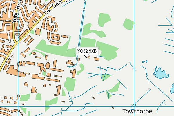 YO32 9XB map - OS VectorMap District (Ordnance Survey)