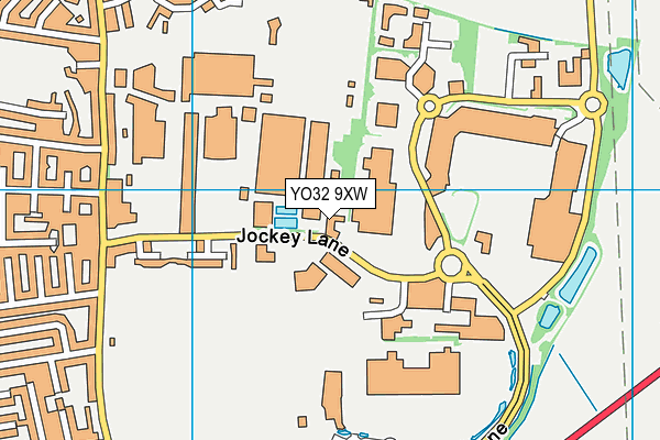YO32 9XW map - OS VectorMap District (Ordnance Survey)