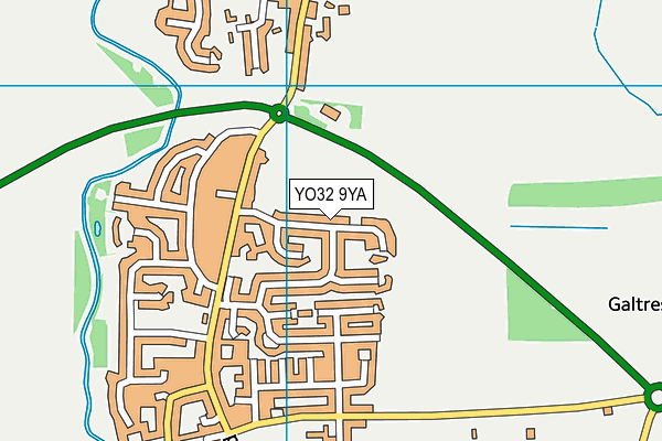 YO32 9YA map - OS VectorMap District (Ordnance Survey)