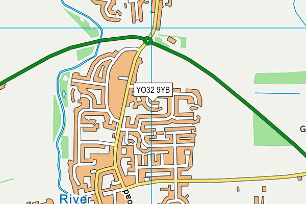 YO32 9YB map - OS VectorMap District (Ordnance Survey)