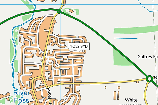 YO32 9YD map - OS VectorMap District (Ordnance Survey)