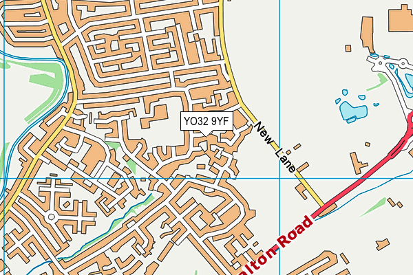 YO32 9YF map - OS VectorMap District (Ordnance Survey)