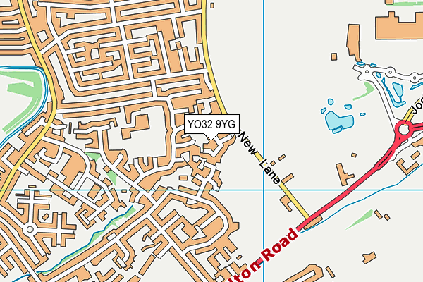 YO32 9YG map - OS VectorMap District (Ordnance Survey)