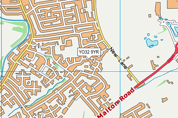 YO32 9YR map - OS VectorMap District (Ordnance Survey)